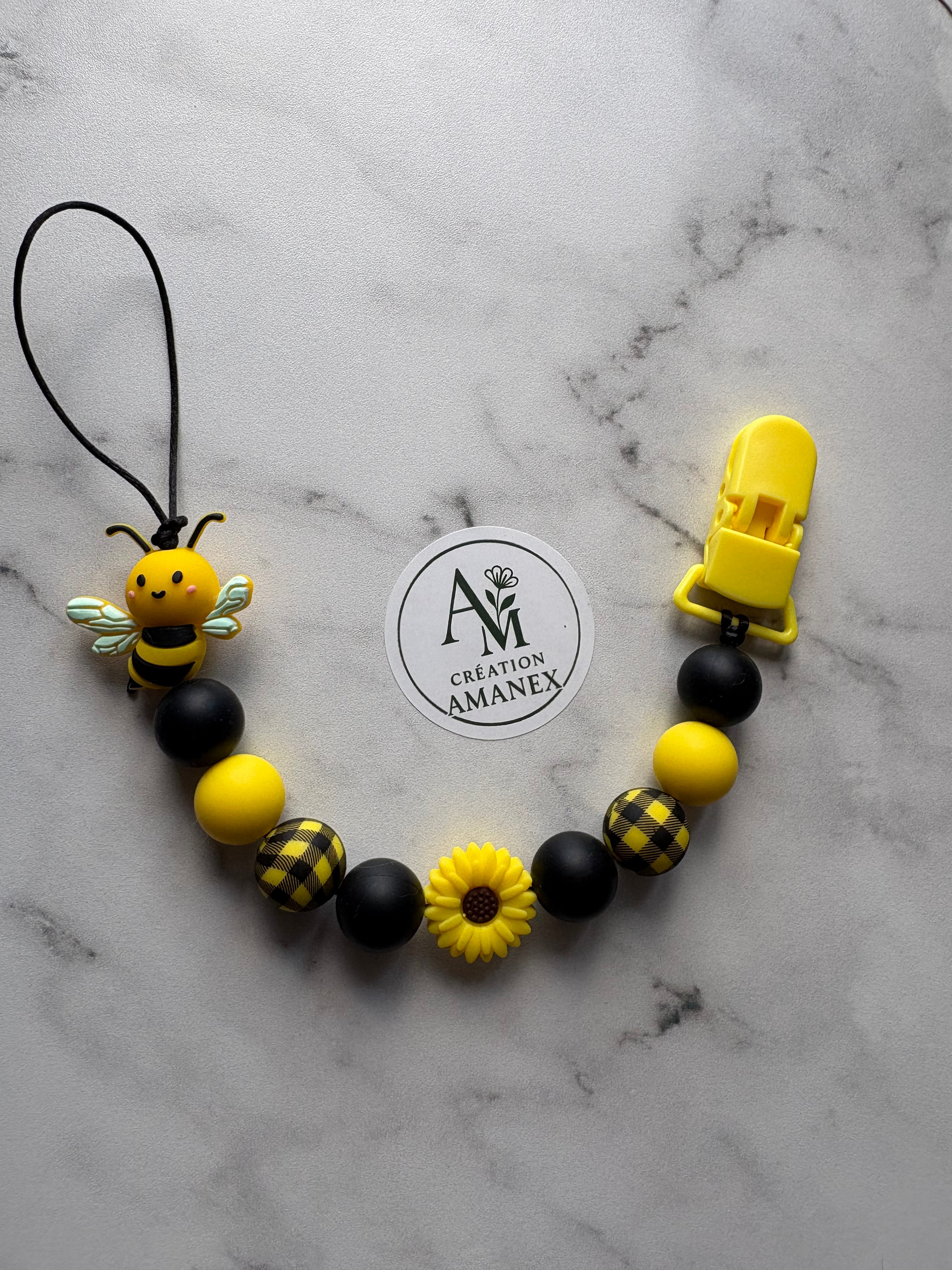 Attache suce Abeille/tournesol