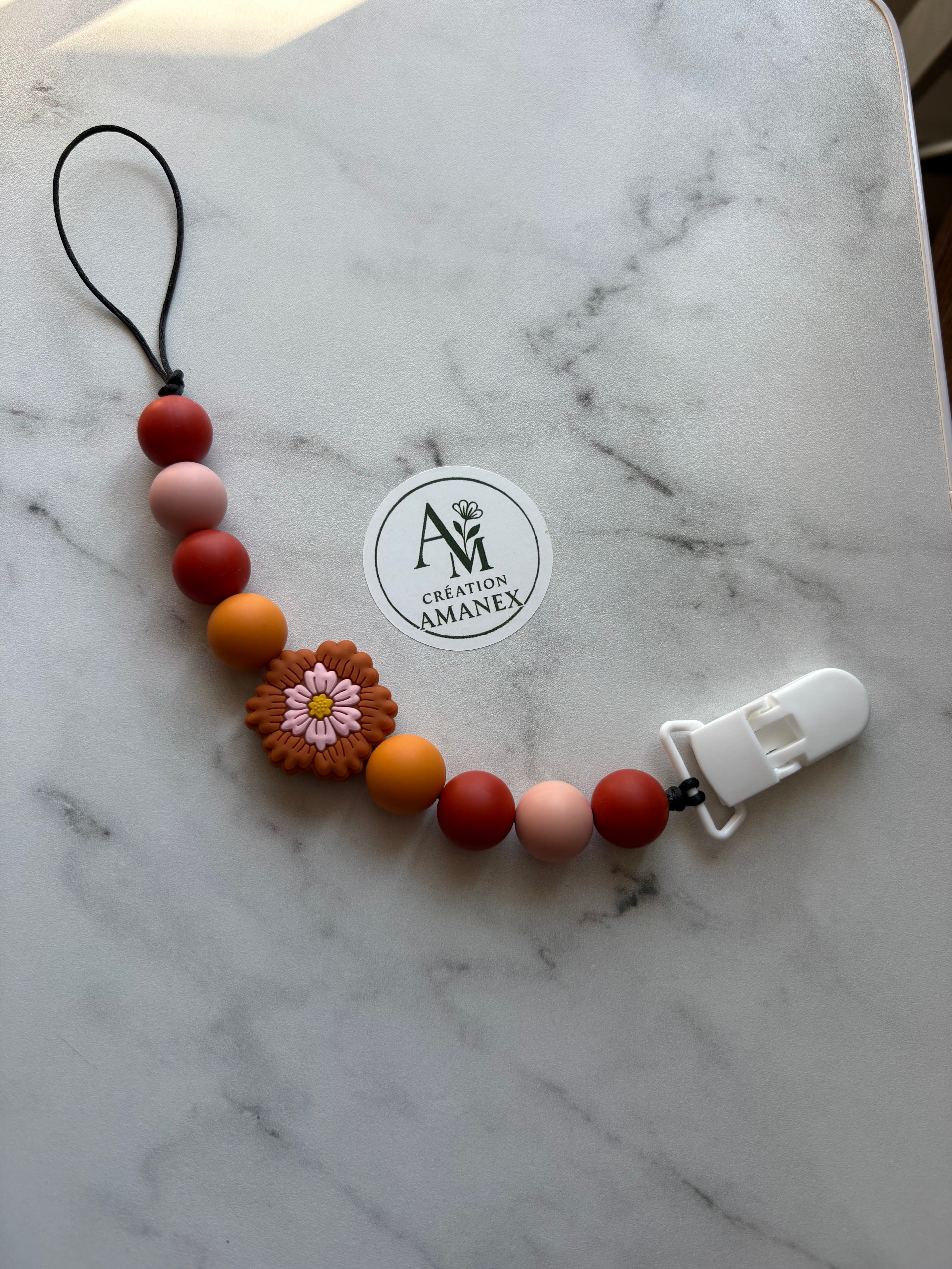 Attache suce Cosmos orangé/rouge