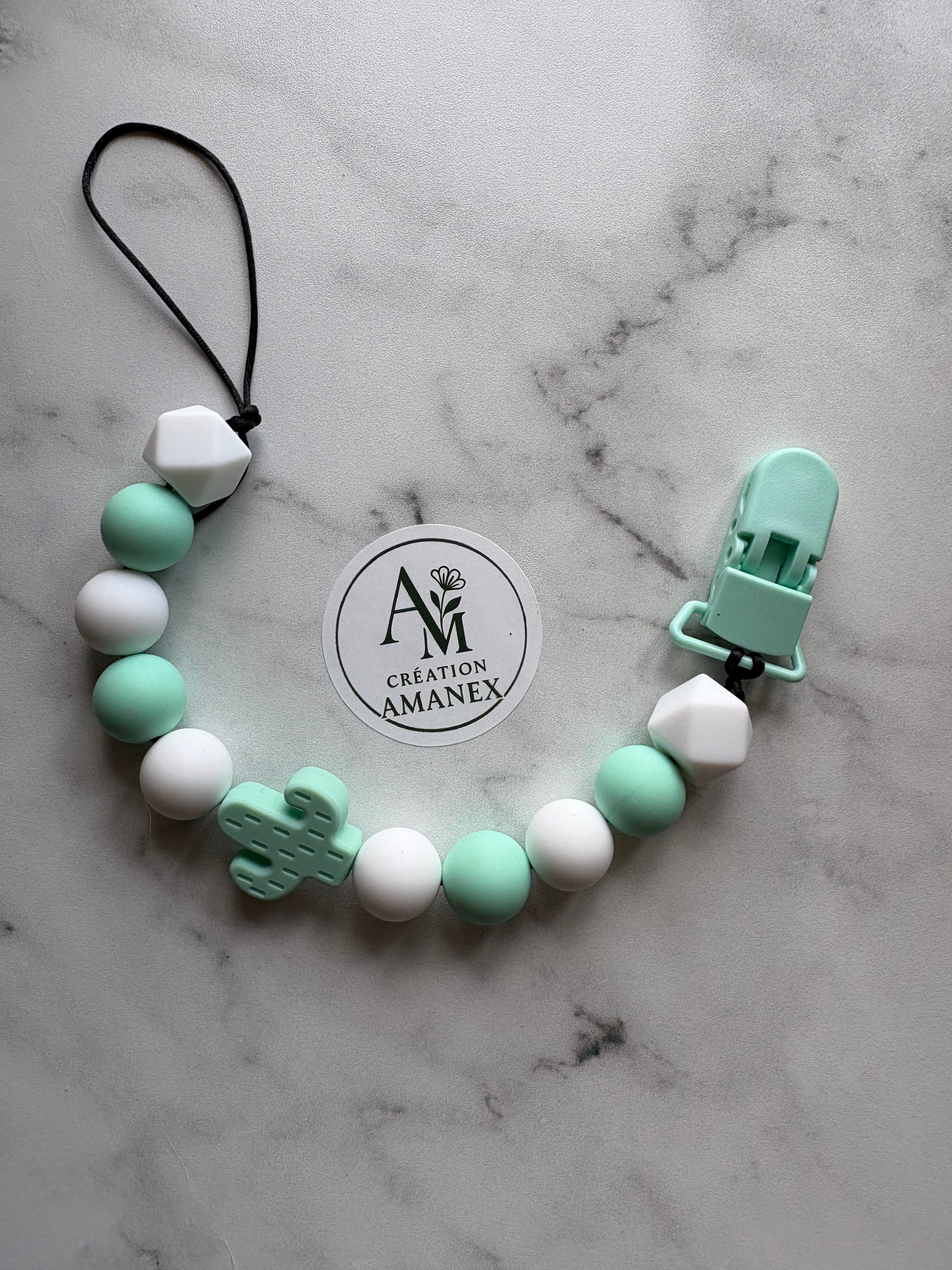 Attache suce Cactus bleu/vert
