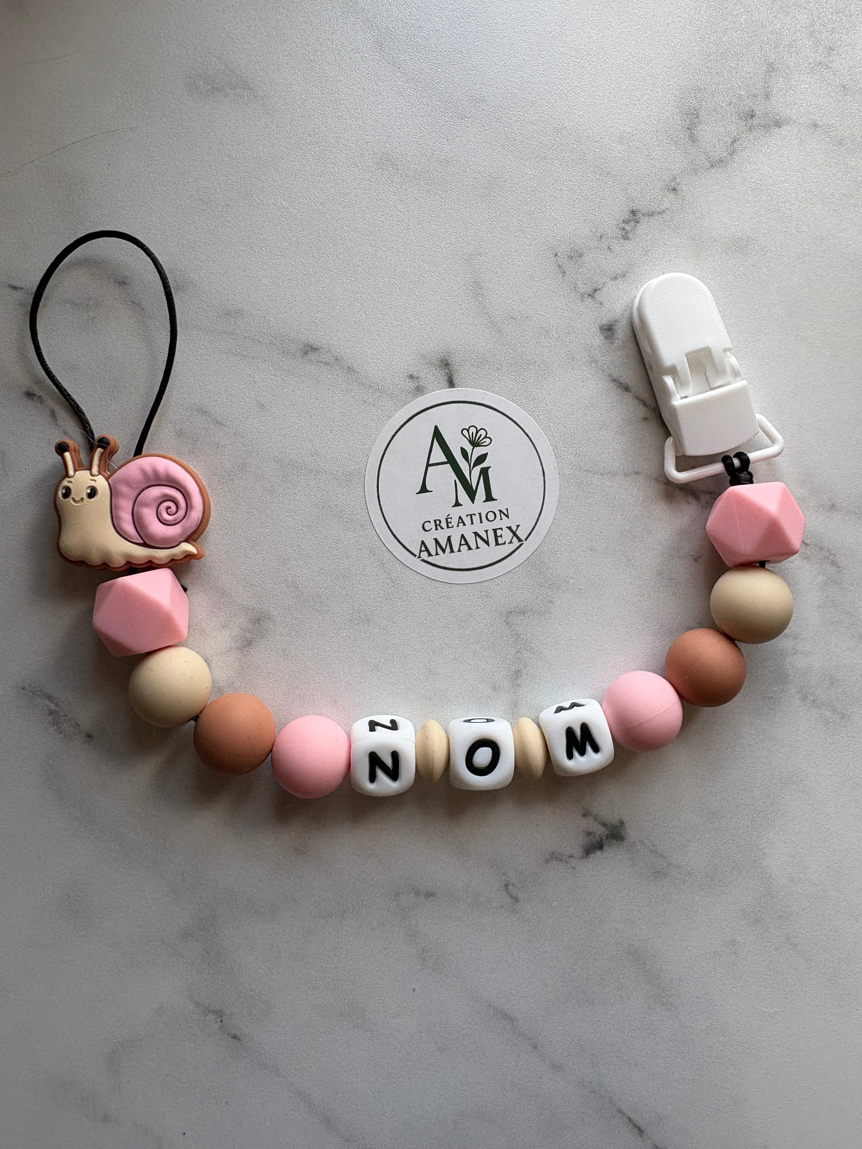 Attache suce Escargot rose