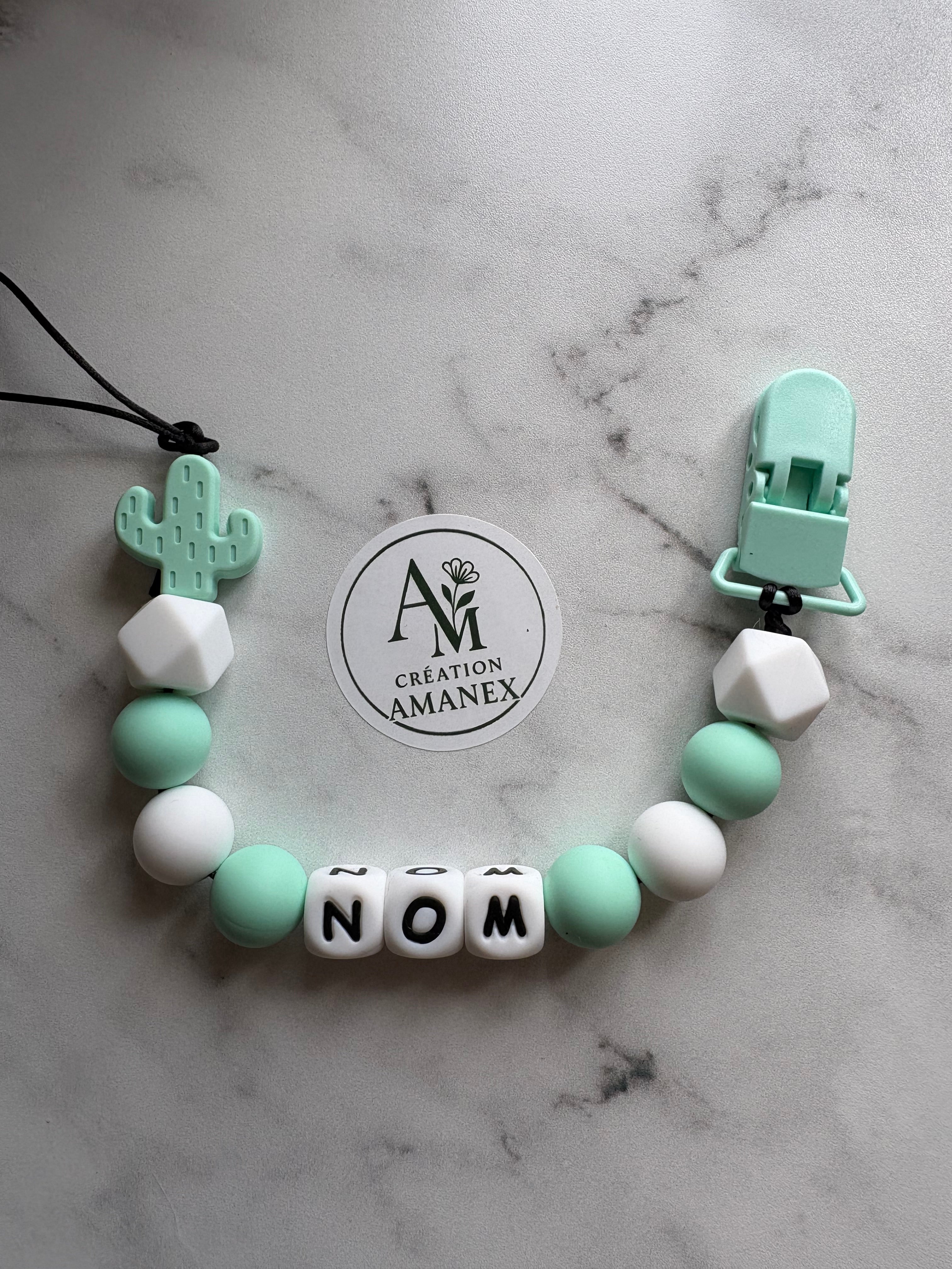 Attache suce Cactus bleu/vert