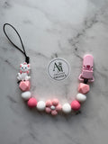 Attache-Sucette Féerique Marie 2D et fleur