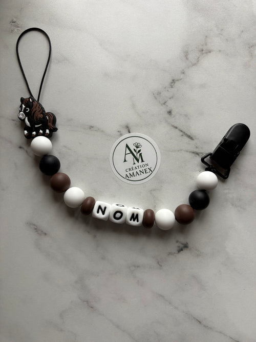 Attache suce cheval noir