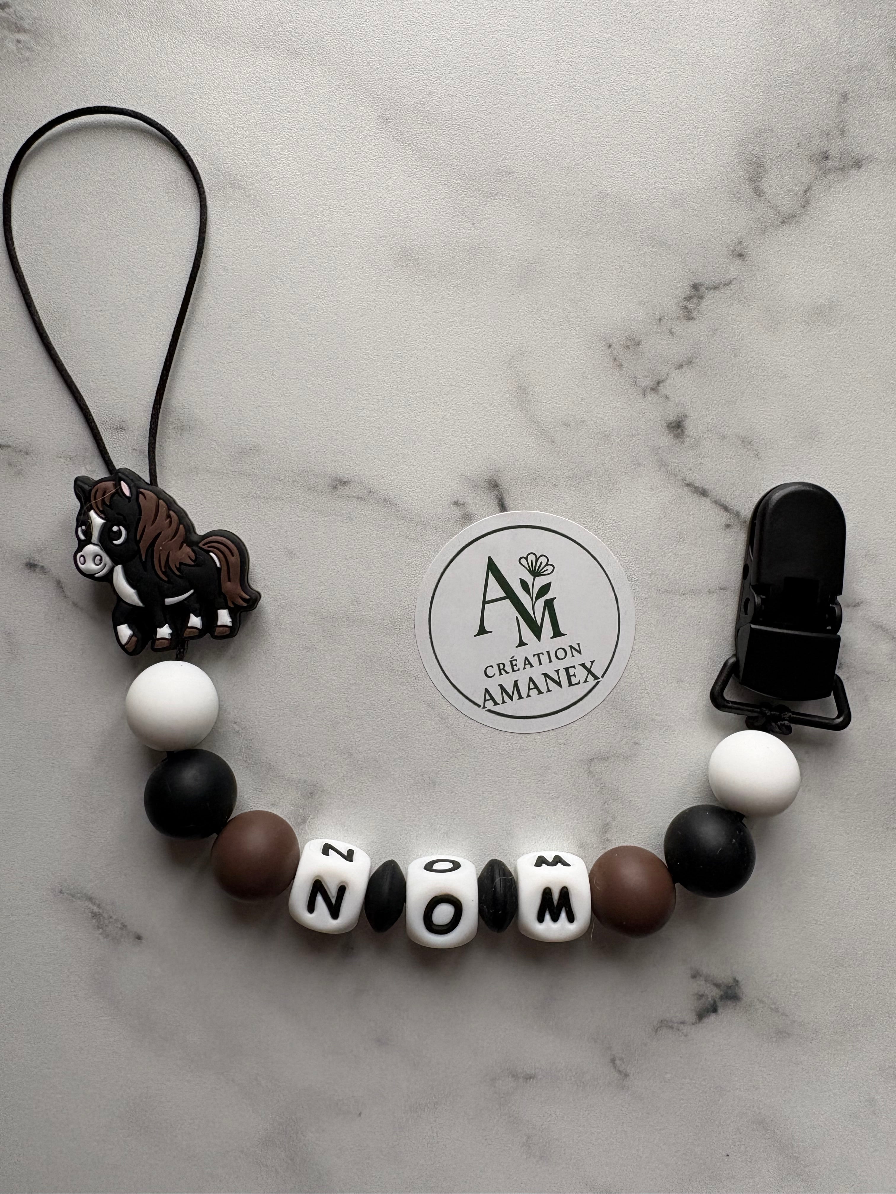 Attache suce cheval noir
