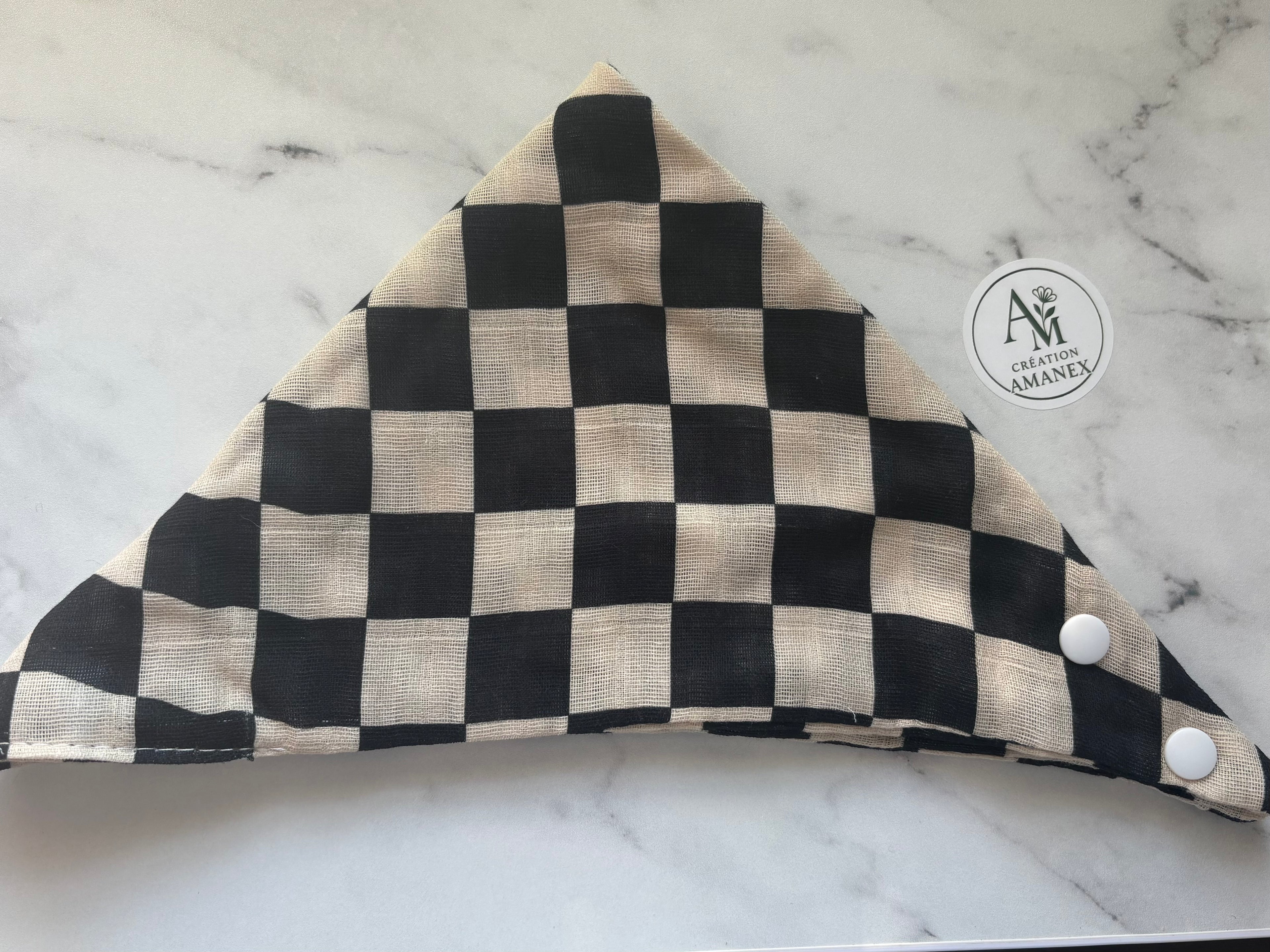Bavoir en coton Damier