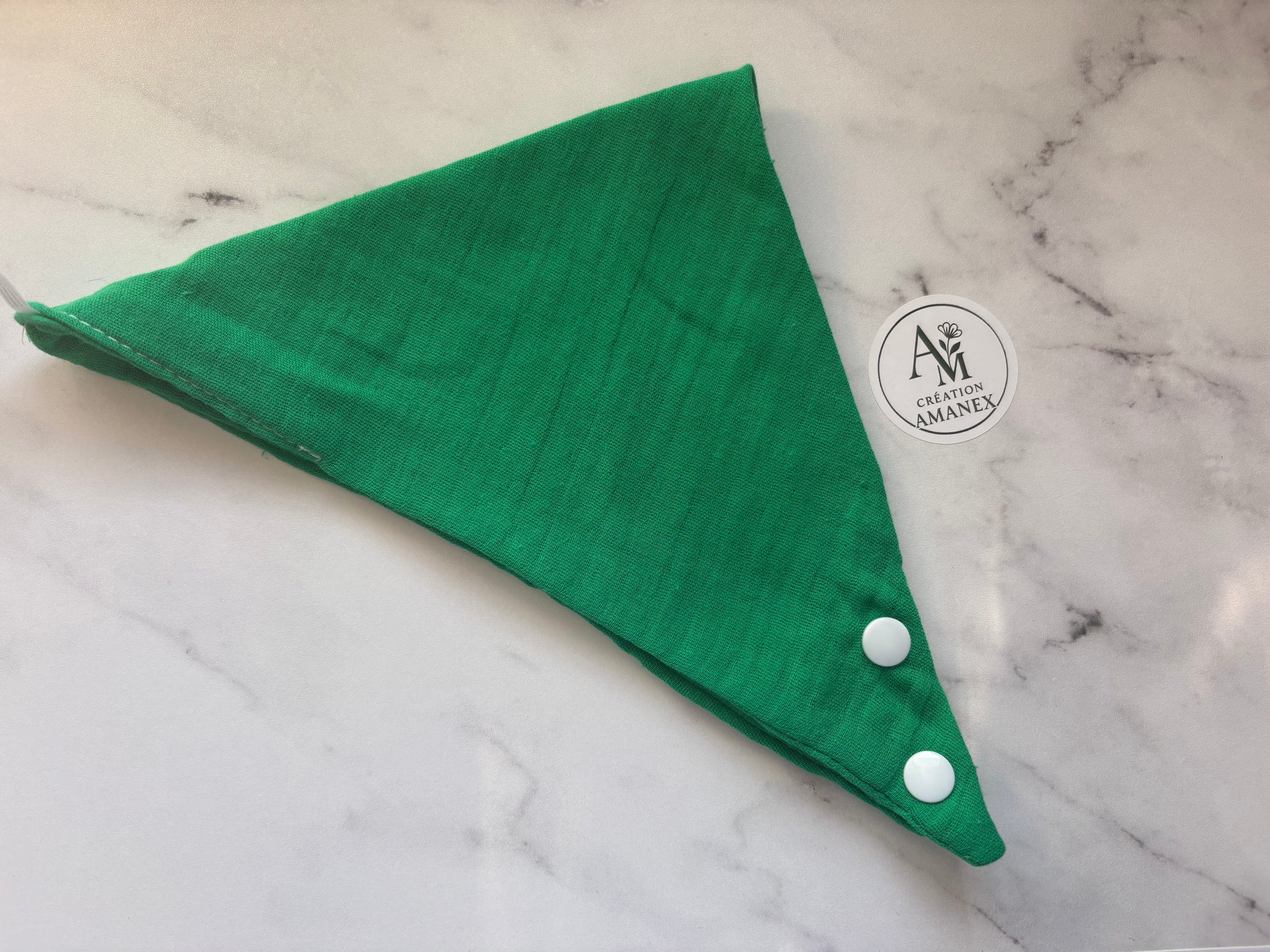 Bavoir coton uni Vert