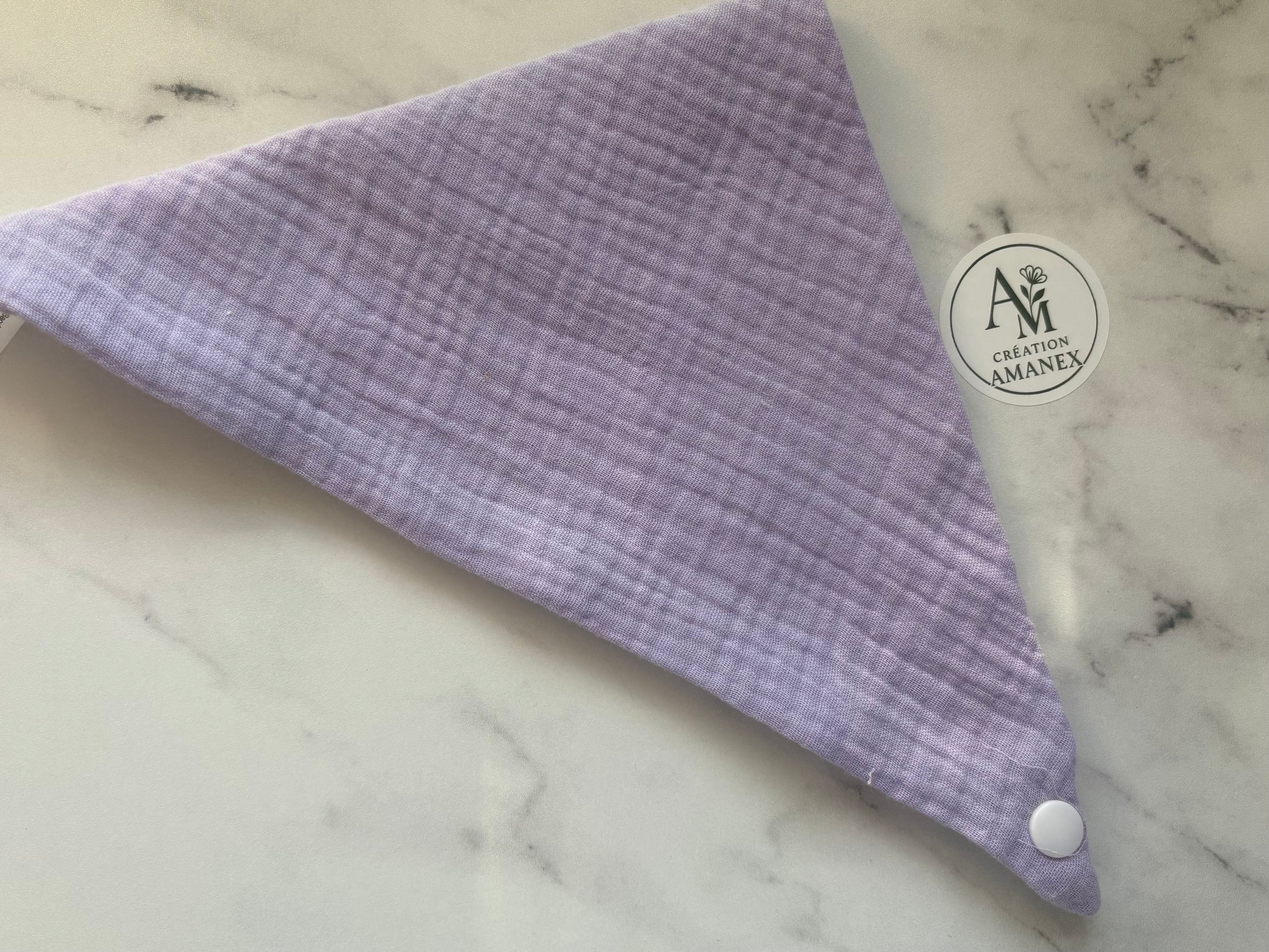 Bavoir en coton uni Mauve