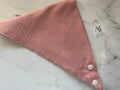 Bavoir en coton uni rose pale