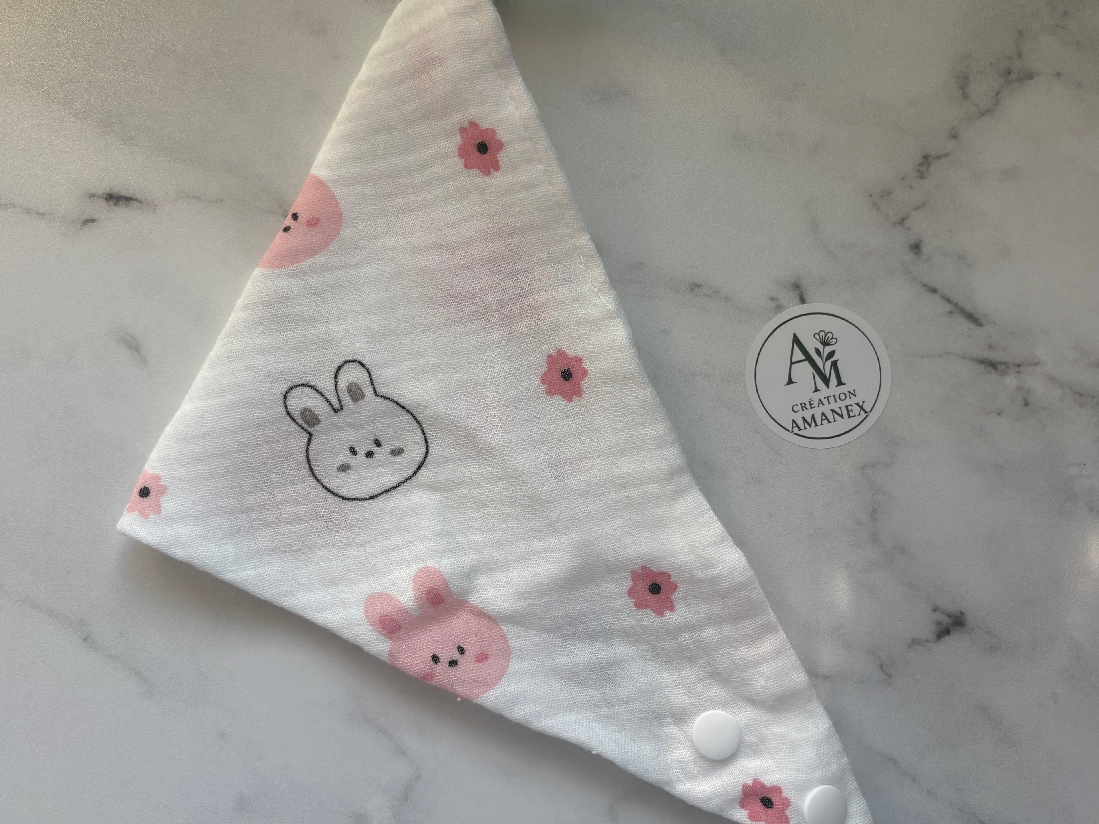 Bavoir en coton motif Lapin