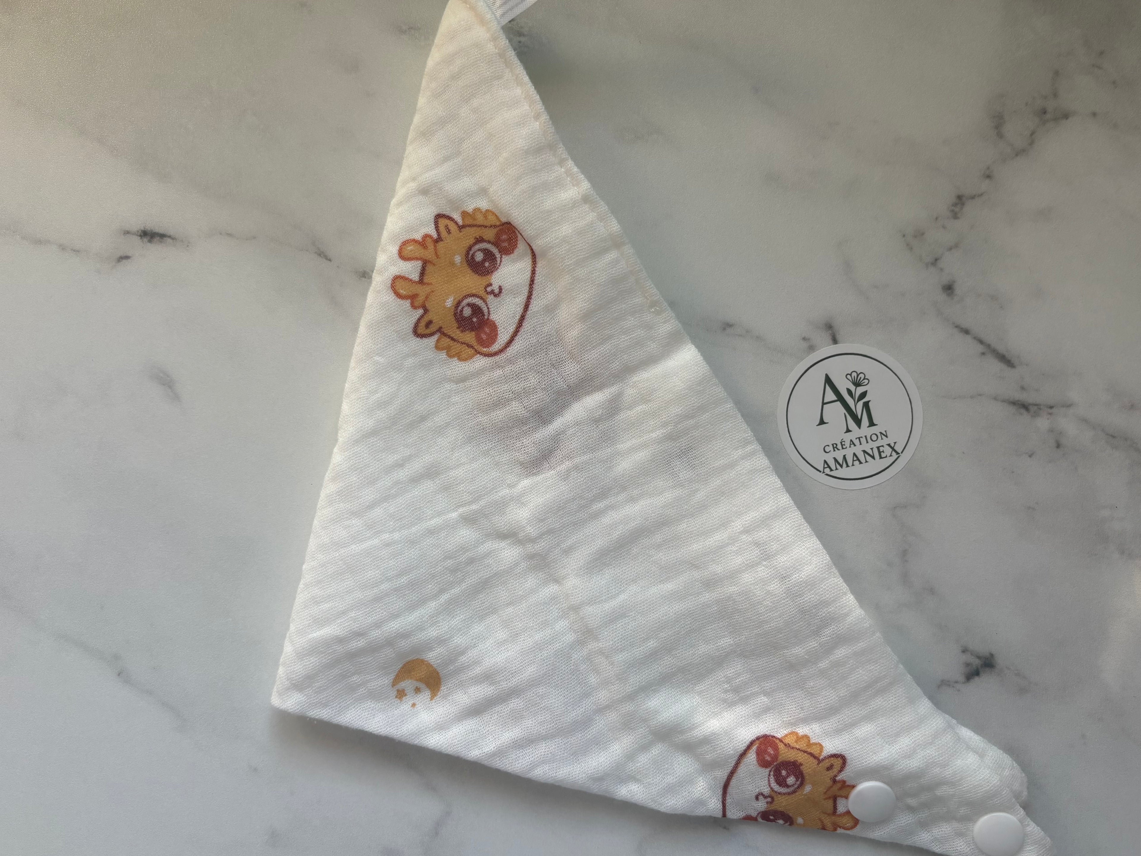 Bavoir en coton motif rêne