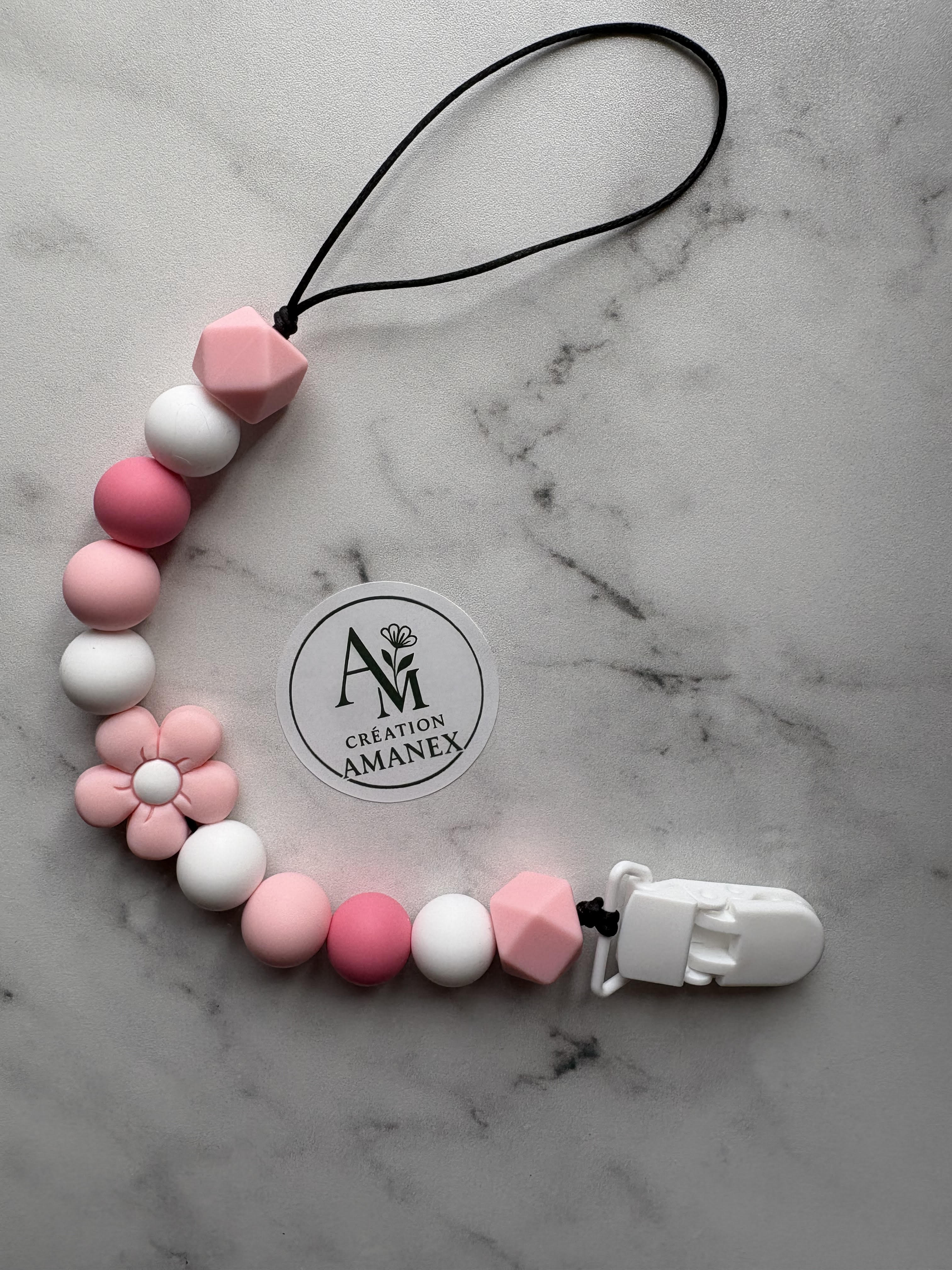 Attache-suce fleur rose en silicone – Sans prénom – 16$